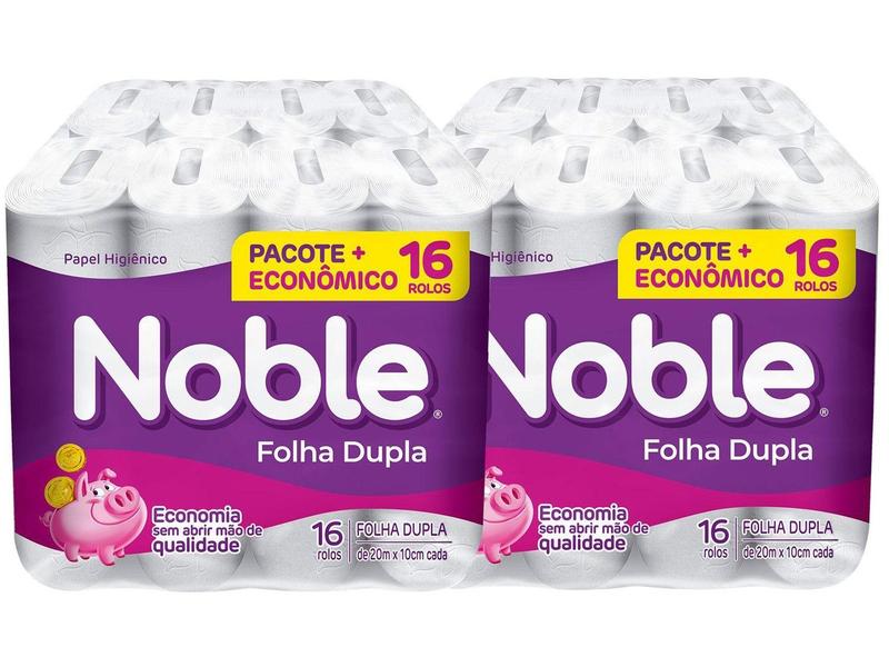 Kit Papel Higiênico Folha Dupla Noble - 2 Pacotes com 16 Unidades cada Kit Papel Higiênico Folha Dupla Noble - 2 Pacotes com 16 Unidades cada