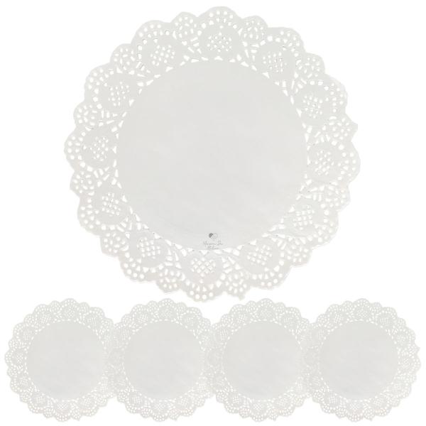 Imagem de Kit Papel Toalha Rendada Doilie 14cm Branco 50 Unidades