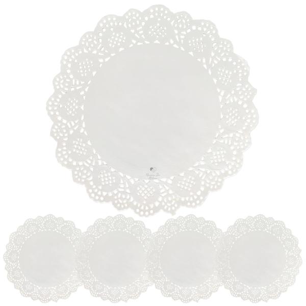 Imagem de Kit Papel Toalha Rendado Doilie 9cm Branco 100 Unidades