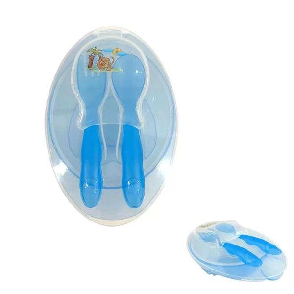 Imagem de Kit Papinha Bebe - Refeição Porta Talheres e Pratos Para Bebes e Crianças - 03 peças - PANAMI