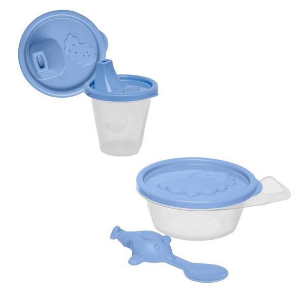 Kit Papinha e Suquinho de Bebê Colher Aviãozinho Infantil - Jaguar Plasticos Imagem de Kit Papinha e Suquinho de Bebê Colher Aviãozinho Infantil