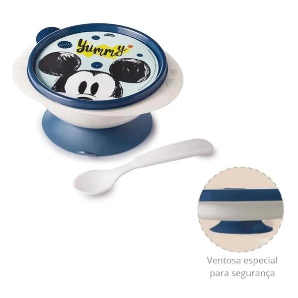 Imagem de Kit papinha tigela dsiney com ventosa e talher para bebe 240ml alimentaçao infantil