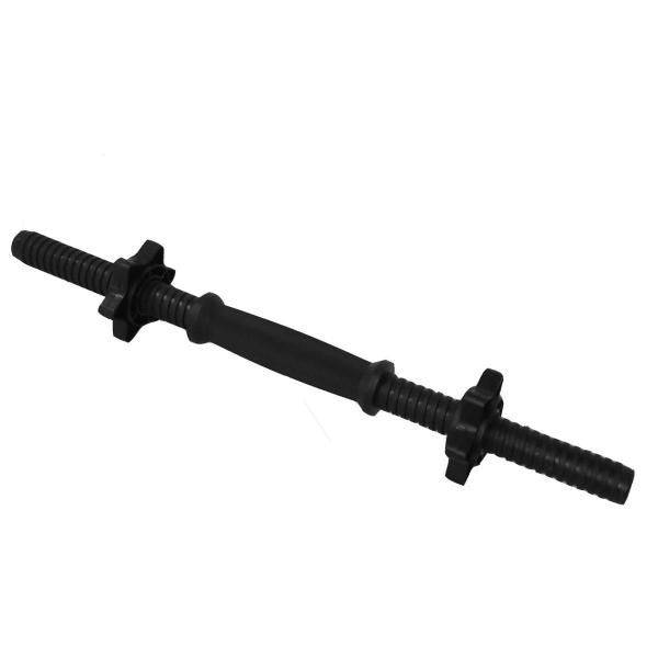 Imagem de Kit Par 2 Barra Halter Dumbbell 45Cm Com Rosca E Presilha