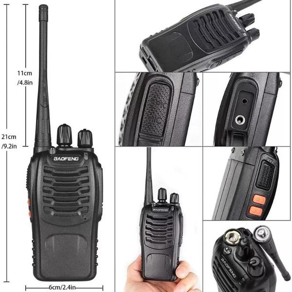 Imagem de Kit Par 2 Radio Baofeng 777s Walk Talk Comunicador 16 Canais Preto Sem Fio Longo Alcance - Rádios Comunicadores