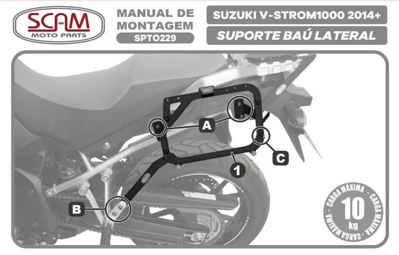 Imagem de Kit Par Bau Givi E21N+Suporte Scam Spto229 P Vstrom 1000 14+