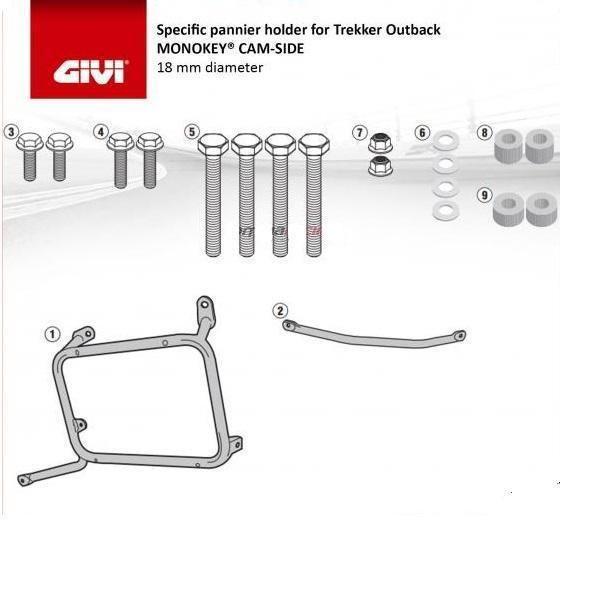 Imagem de Kit Par Bau Givi Obkn37A +Suporte Givi Pl2119Cam Tenere 1200