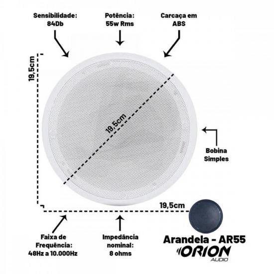 Imagem de Kit Par De Arandela 6 Orion Ar55 Com 2 55w 8r Redonda Branca - Par / 2