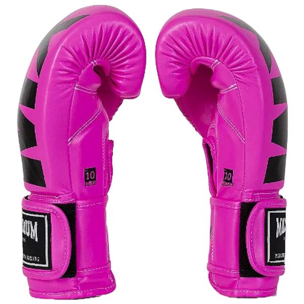 Imagem de Kit Par de Caneleira Classic Black + Par Luva Boxe Muay Thai Kickboxing Maximum MXM 10oz Pink