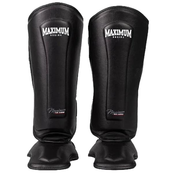 Imagem de Kit Par de Caneleira + Par Luva Boxe Muay Thai Kickboxing Classic 12oz Maximum Black