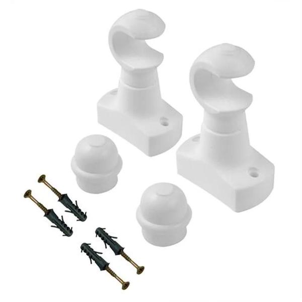 Imagem de Kit Par De Suporte Para Varão De Cortina 19Mm Branco