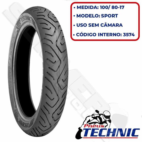 Imagem de Kit Par Pneu 100 80 17+ 90 90 18 Technic Sem Camara Sport