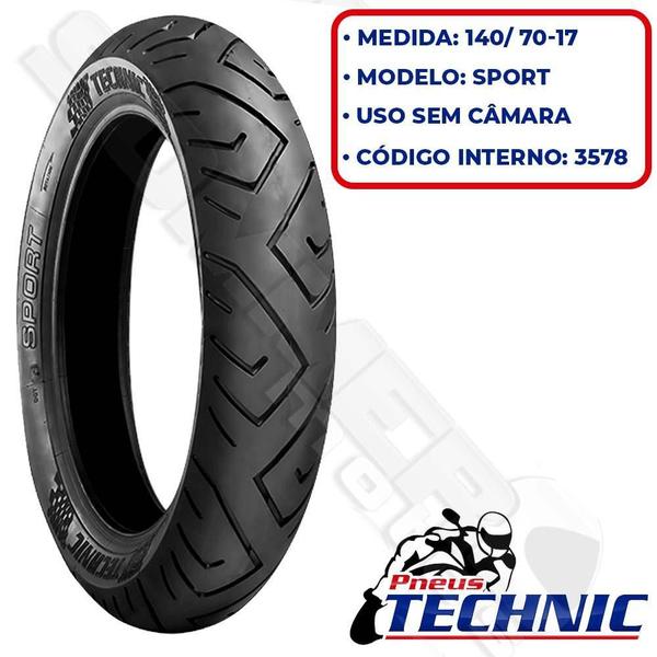 Imagem de Kit Par Pneu 110 70 17 + 140 70 17 Technic Sem Camara Sport