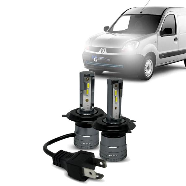 Imagem de Kit Par Super Led Mini Rayx Kangoo 09 À 12 Farol Alto Baixo Milha