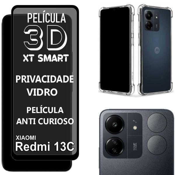 Imagem de kit Para 13C  Película Privacidade 3D + Película da Câmera 3D + Capa Capinha Case 