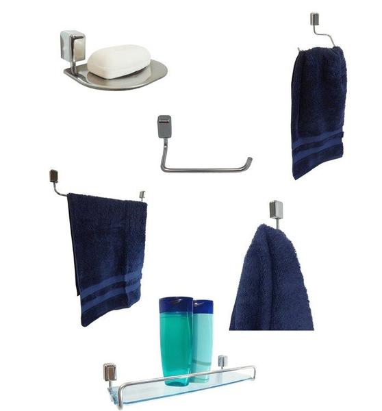 Imagem de Kit para Banheiro Città 5 peças + Porta-shampoo