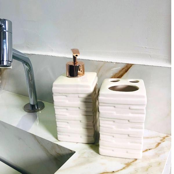 Imagem de Kit Para Banheiro Com 4 Peças Kit Banheiro Porcelana Lavabo