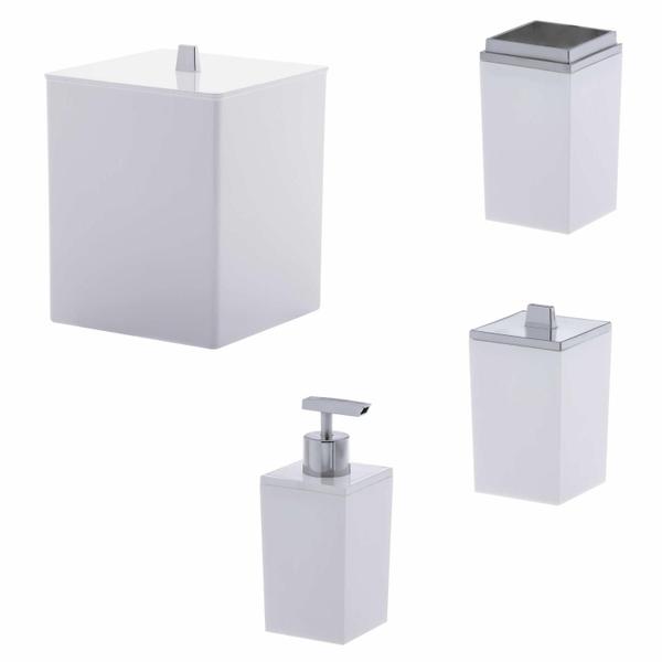 Imagem de Kit Para Banheiro Lavabo Combo Completo Com Lixeira 7 Litros Luxo