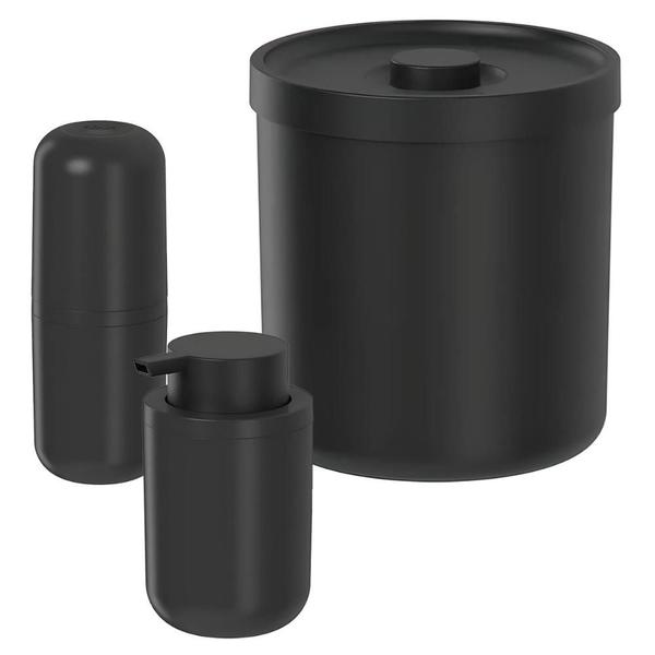 Imagem de Kit Para Banheiro Lixeira 6L + Porta Sabonete 300ml + Porta Escova KTE147 - Ou