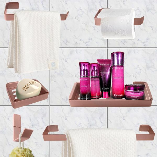Imagem de Kit Para Banheiro Luxo Art Rose 6 Peças