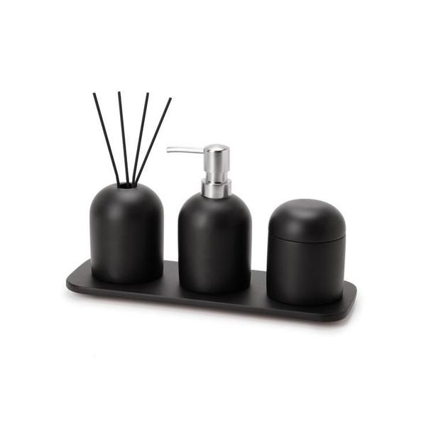 Imagem de Kit para banheiro preto em cimento - 4 pcs mart