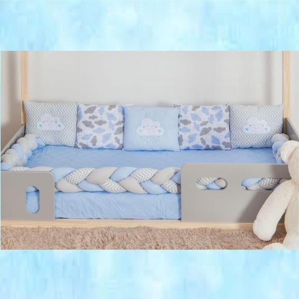 Kit Para Berço Bebê Montessoriano Rapozinha 7 Peças - ul - Top Chick Imagem de Kit Para Berço Bebê Montessoriano Rapozinha 7 Peças - ul