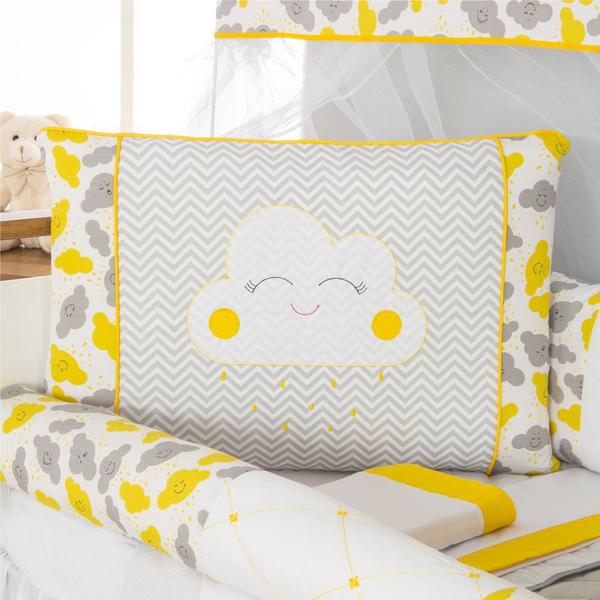 Kit para Berço Bebê Nuvem 10 Peças - Amarela - Top Chick Imagem de Kit para Berço Bebê Nuvem 10 Peças - Amarela
