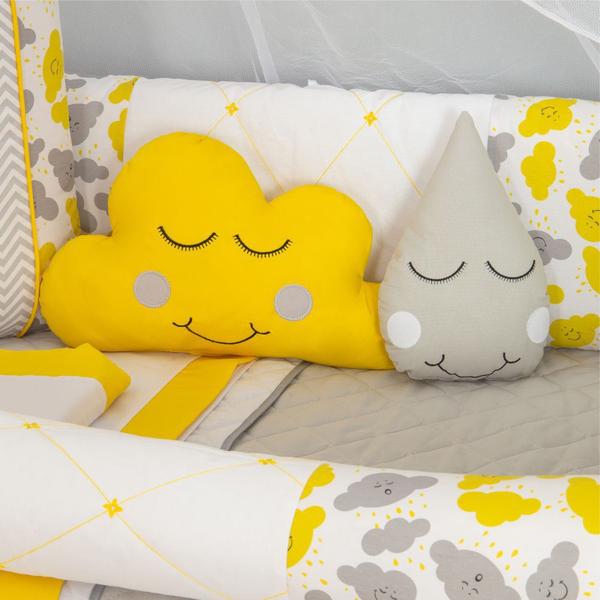 Kit para Berço Bebê Nuvem 10 Peças - Amarela - Top Chick Imagem de Kit para Berço Bebê Nuvem 10 Peças - Amarela