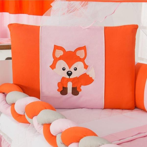 Kit Para Berço Bebê Rapozinha 10 Peças - Rosa - Top Chick Imagem de Kit Para Berço Bebê Rapozinha 10 Peças - Rosa