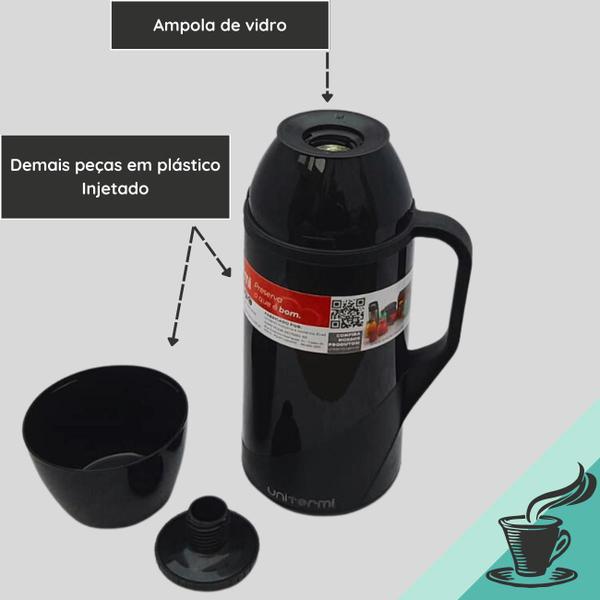 Imagem de Kit Para Café Garrafa Térmica Roma 1 Litro Com Suporte para Filtro de Café 102/103 Açucareiro 350 ML