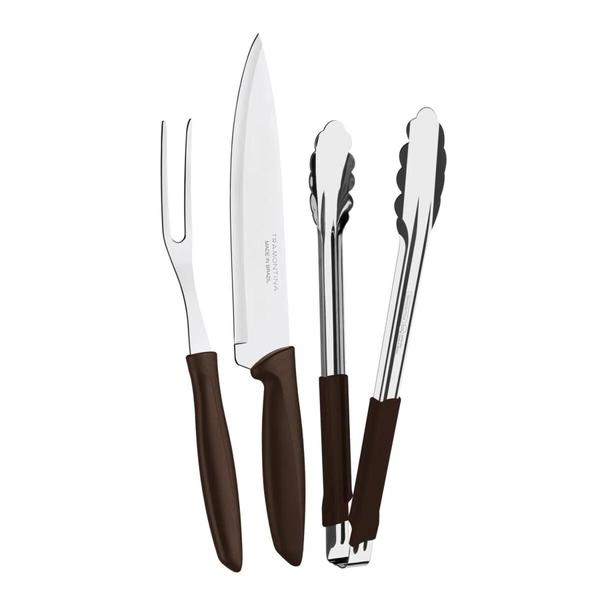 Imagem de Kit para churrasco 3 pcs plenus marron uso domestico