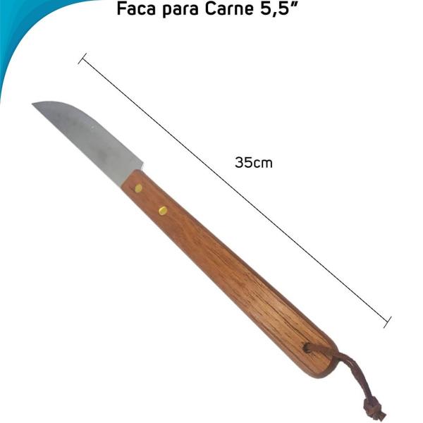 Imagem de Kit Para Churrasco 4 Peças Com Faca Espeto E Garfo Inox