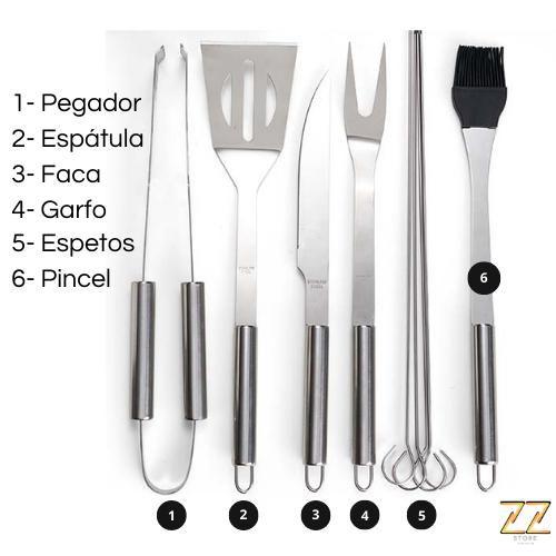 Imagem de Kit Para Churrasco No Estojo com 9 Itens