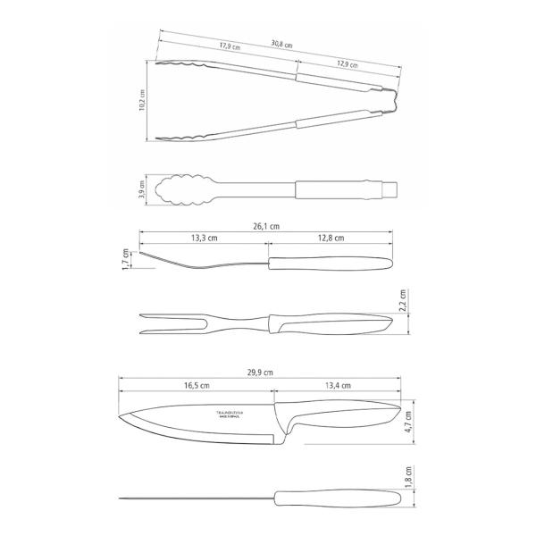 Kit para Churrasco Tramontina Plenus Aço Inox e Cabos de Polipropileno Marrom 3 Peças Imagem de Kit para Churrasco Tramontina Plenus Aço Inox e Cabos de Polipropileno Marrom 3 Peças