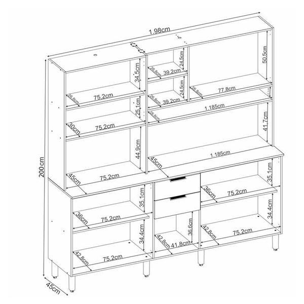 Imagem de Kit para Cozinha Compacta Ambiente Amora Amêndola Marsala Prime TX  Demóbile 