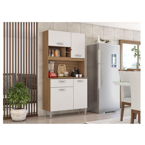 Imagem de Kit para Cozinha Compacta Malta Amêndola Branco - Demóbile