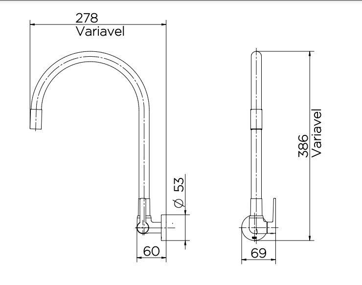 Imagem de Kit Para Cozinha Docol Torneira Galiflex de Parede Preta Com Cuba Invicta 56x34x18 Sem Valvula