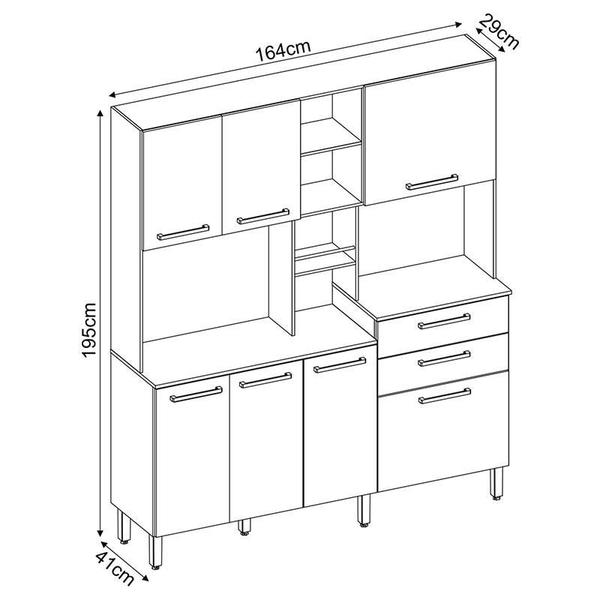 Imagem de Kit para Cozinha Encanto Amendola Branco - Demóbile