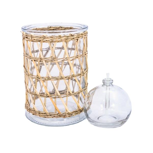 Imagem de Kit Para Decoração Vela Romântica Com Vaso Sisal E Lamparina 100ml