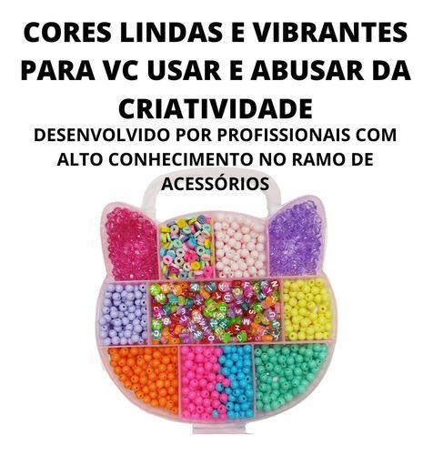 Imagem de Kit Para Fazer Pulseira Miçangas Infantil Gata 1.800 Peças