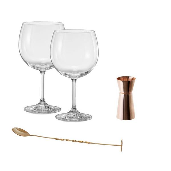 Imagem de Kit para Gin 4 peças Bohemia 570ml Authentic Collect Bronze