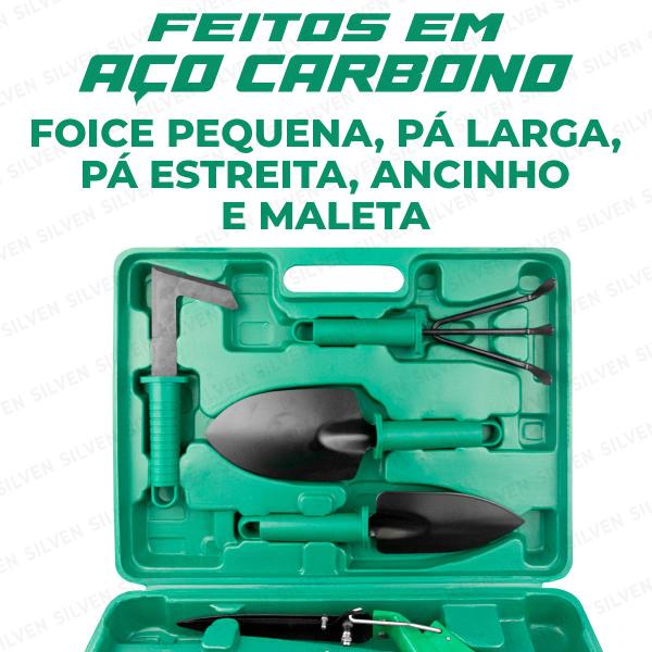 Imagem de Kit Para Jardinagem Tesoura Poda Horta 10 Peças Com Maleta