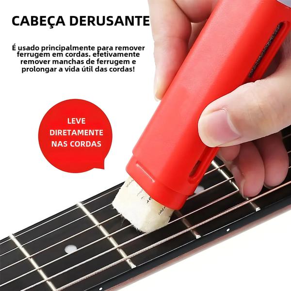 Imagem de Kit para Limpeza de Cordas de Guitarra - Com Caneta, Borracha de Óleo e Pano