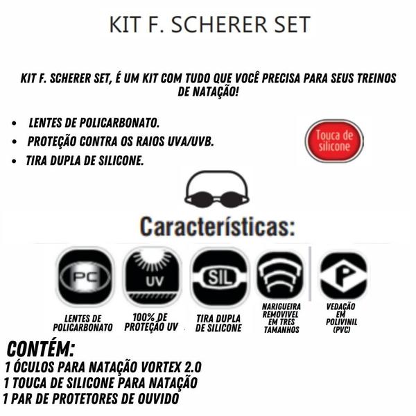 Imagem de Kit para Natação Óculos Touca e Protetor de ouvido Hammerhead Cristal Prata