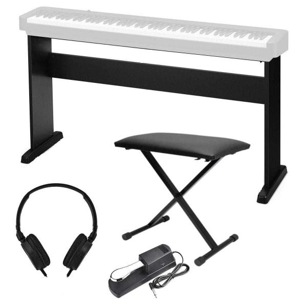 Imagem de Kit para Piano - Estante Casio CS-46 + Pedal Sustain + Banqueta em X + Fone de Ouvido