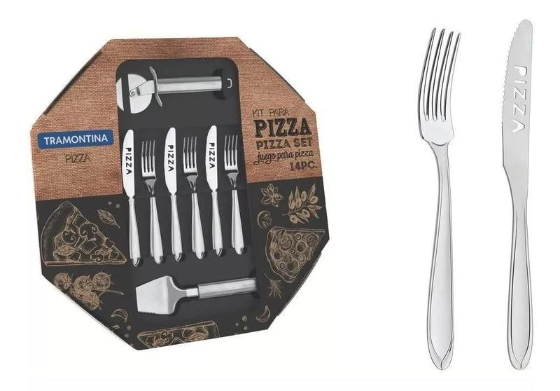 Imagem de Kit Para Pizza Laguna Em Aço Inox 14 Peças Tramont 66906680