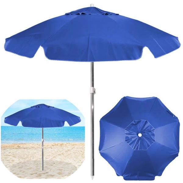 Imagem de Kit para Praia Azul com Guarda Sol 1,60 M + Cooler 19 L + Cadeira Sannet