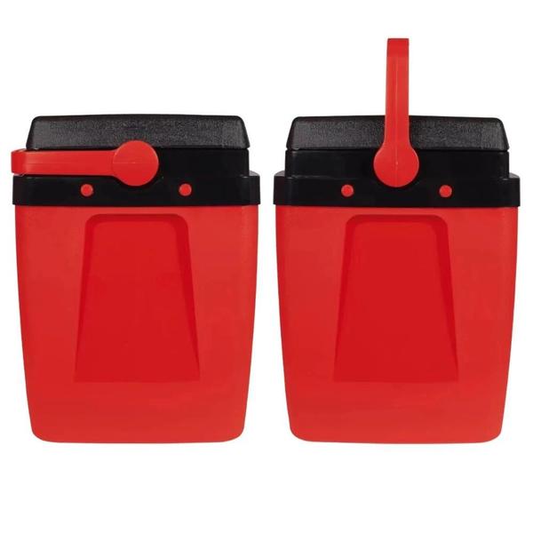 Imagem de Kit para Praia Vermelho e Preto Guarda-sol 2m + Cooler 26 L