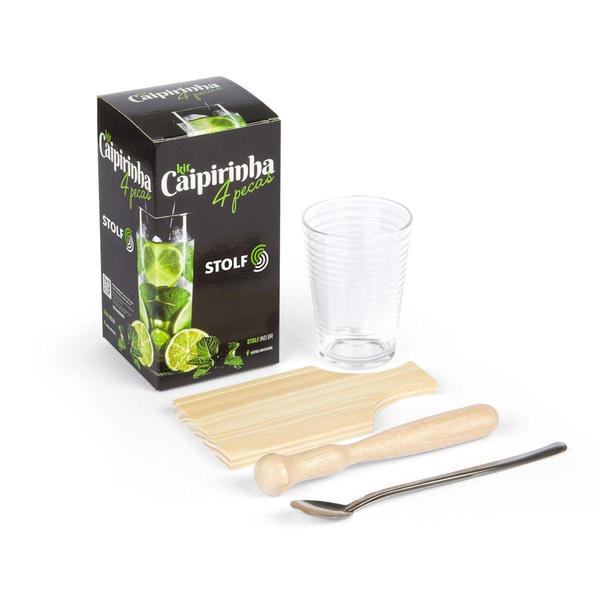 Imagem de Kit Para Preparo Caipirinha Com 5 Peças Stolf - Unica - Artefatos de Madeira Stolf