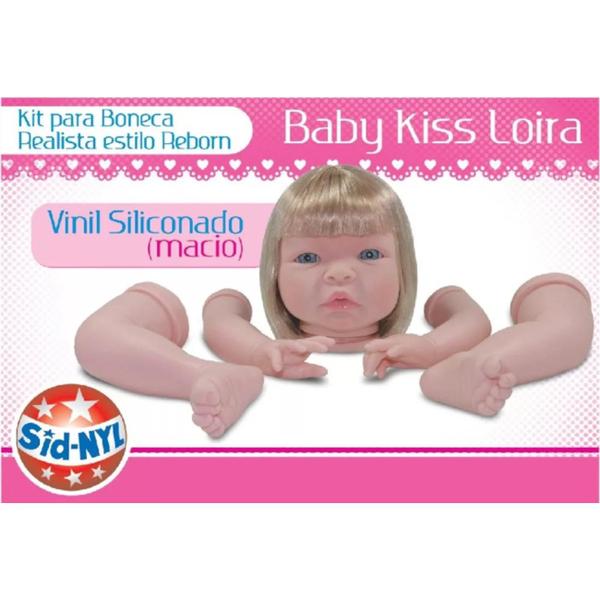 Imagem de Kit Para Reborn Com Pernas Braços Cabeça Cabelo Olhos Loira