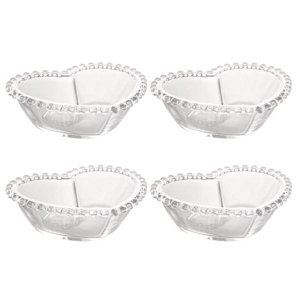 Imagem de Kit Para Servir Com Bowls Tigelas De Cristal Coração E Conjunto De Talheres